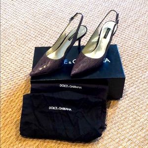 Dolce & Gabbana genuine crocodile sling back pumps